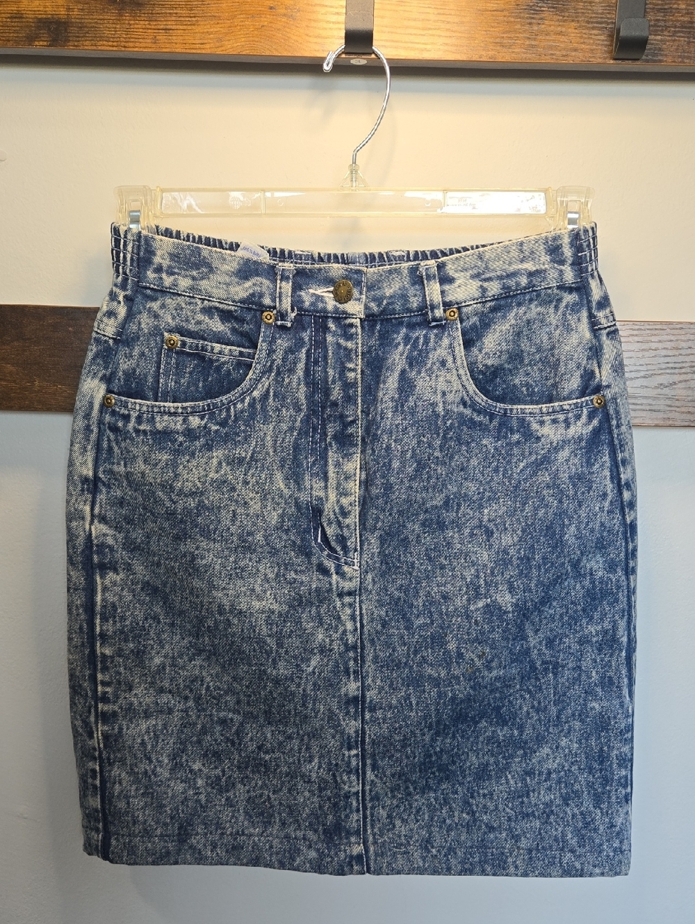 Tres Jolie Accessories Blue Acid-Wash High-Rise Denim Skirt Y2k